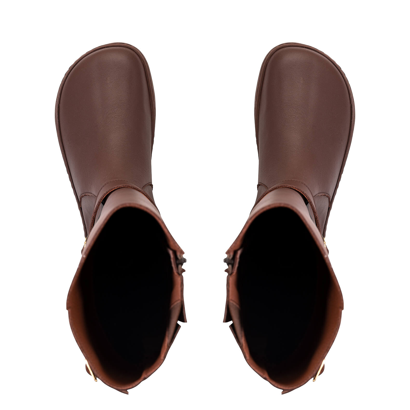 Shapen Glam Knee-High Barefoot Boots - Brown Leather
