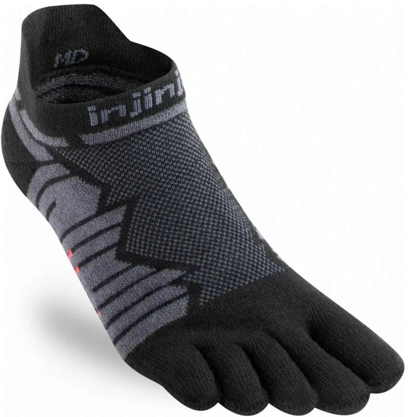 Injinji Run Midweight Unisex No Show - Onyx