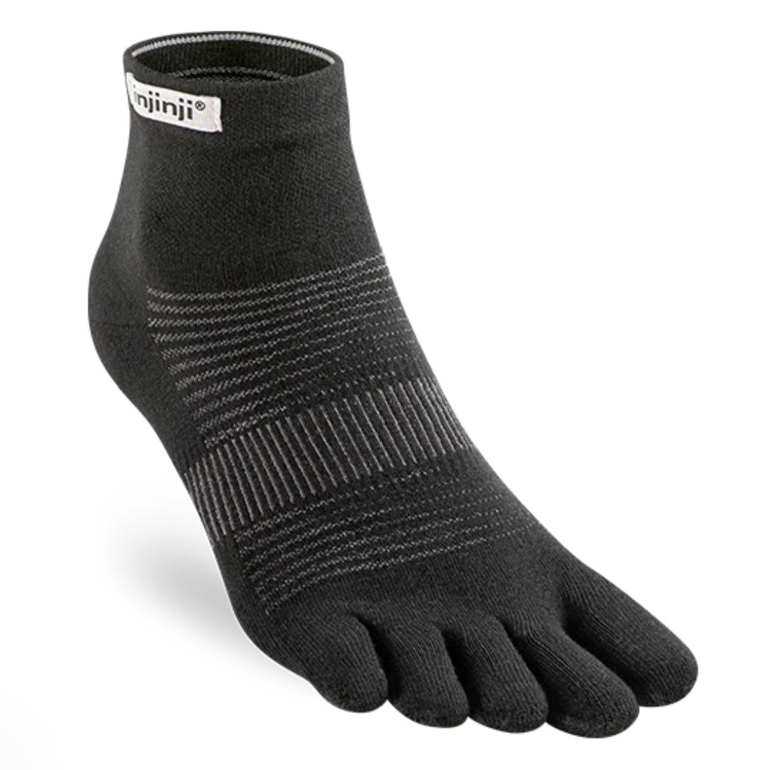 Injinji Run Original Weight Unisex Mini-Crew - Black