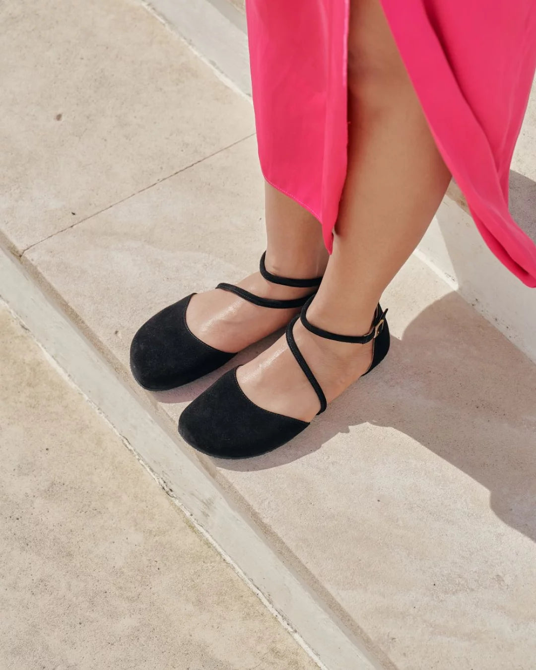 Shapen Orchid Sandals Black Suede