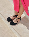 Shapen Orchid Sandals Black Suede