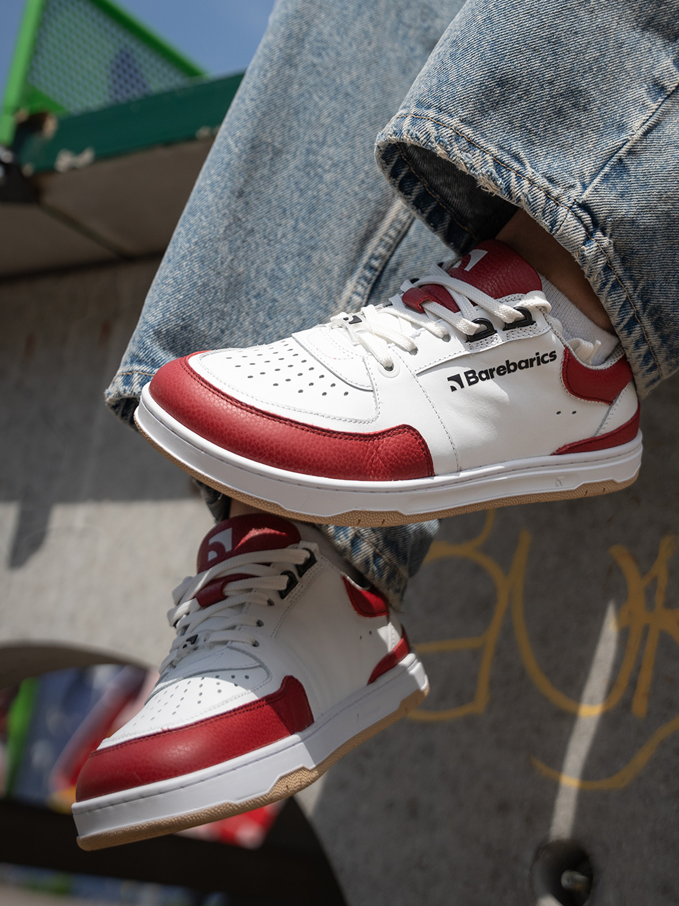 Barebarics Wave White & Crimson Red