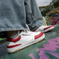 Barebarics Wave White & Crimson Red