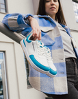 Barebarics Wave White & Dark Turquoise