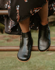 Designed By Anya Rosa Zipper Boot Black Smooth