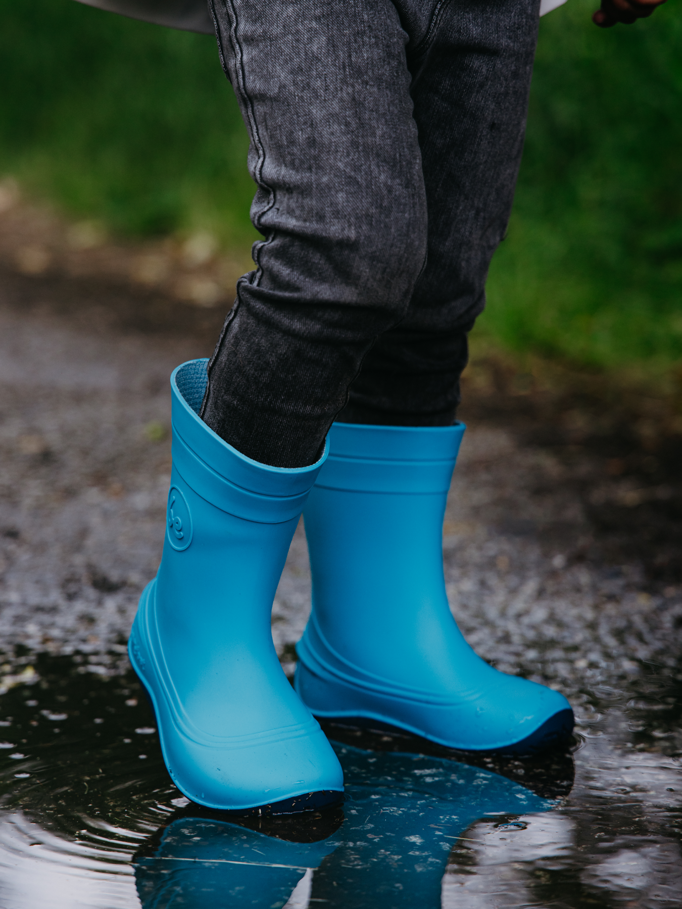 Be Lenka Kids Barefoot Rain Boots Pudds - Aqua Blue