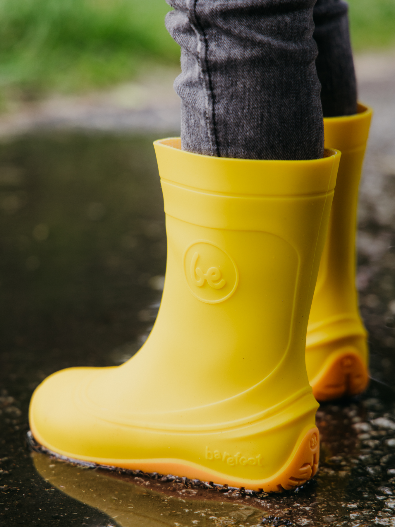 Be Lenka Kids Barefoot Rain Boots Pudds - Yellow