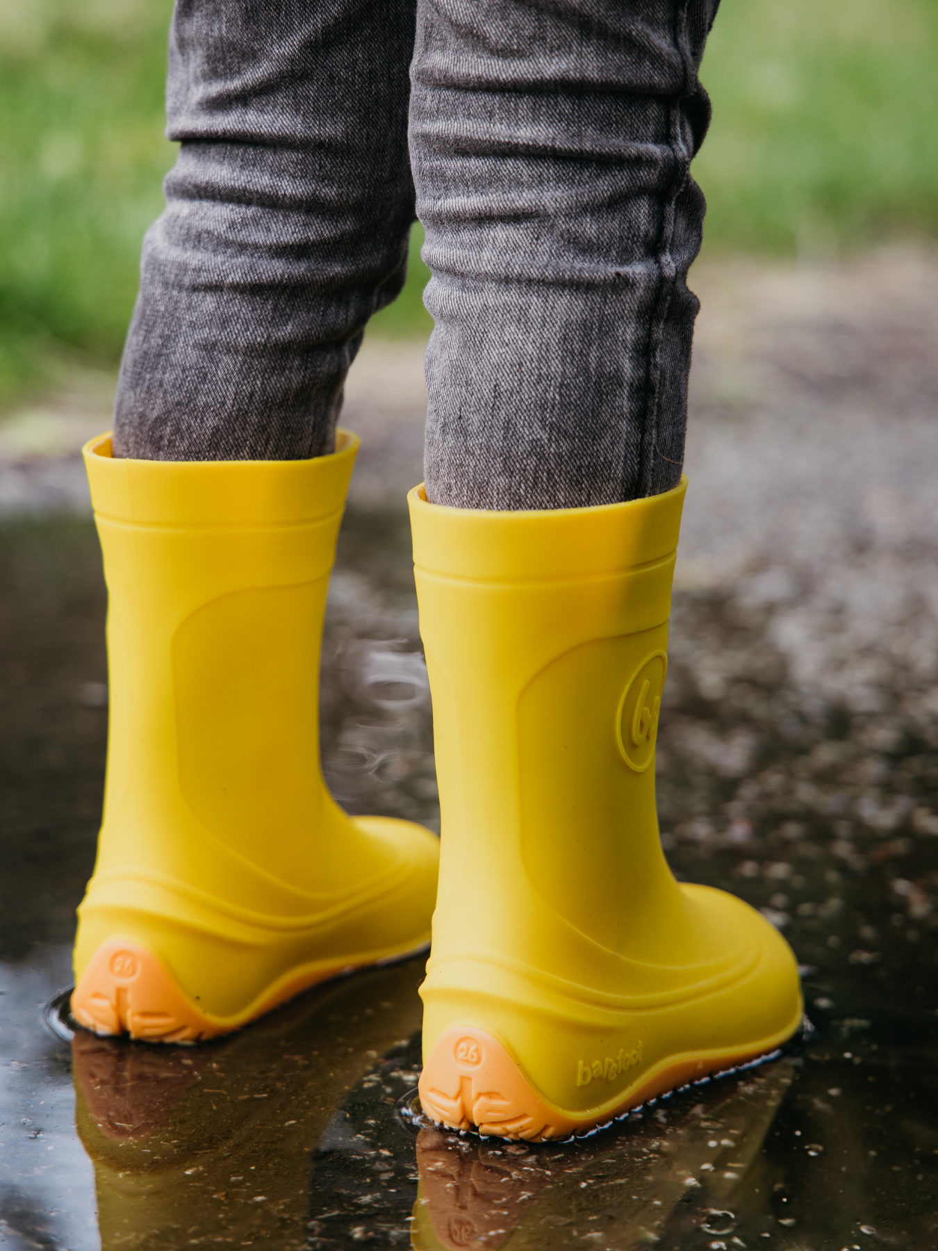 Be Lenka Kids Barefoot Rain Boots Pudds - Yellow