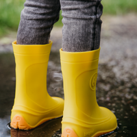 Be Lenka Kids Barefoot Rain Boots Pudds - Yellow
