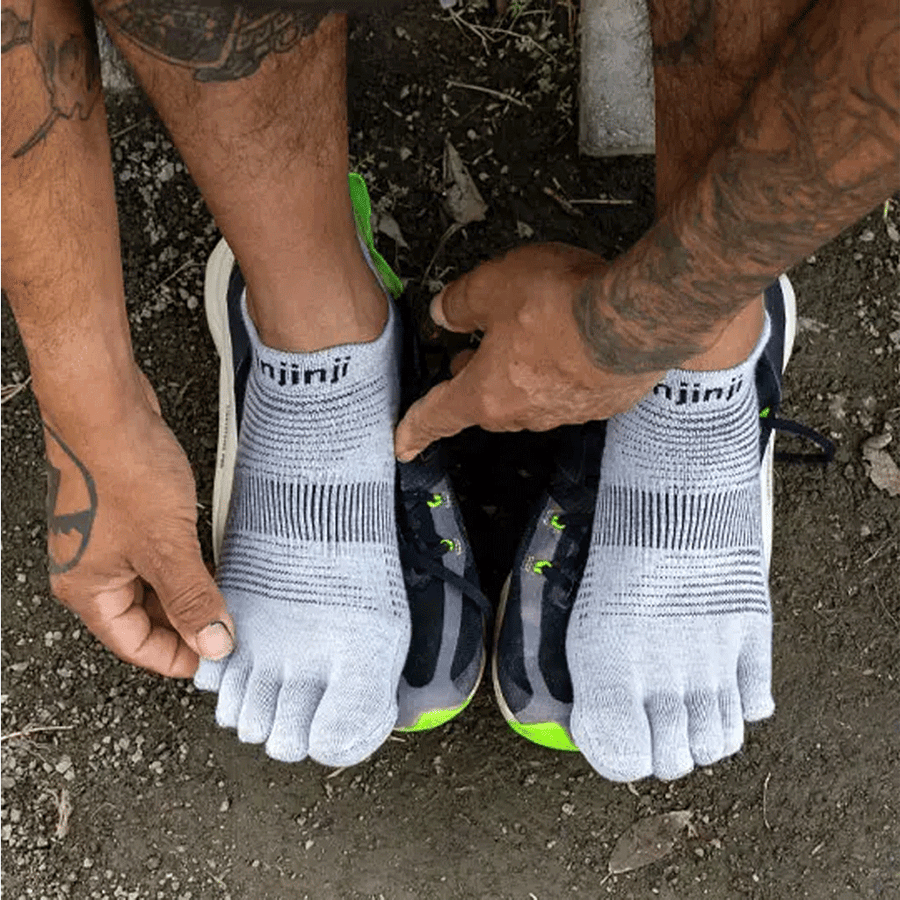 Injinji Run Original Weight Unisex No-Show - Grey