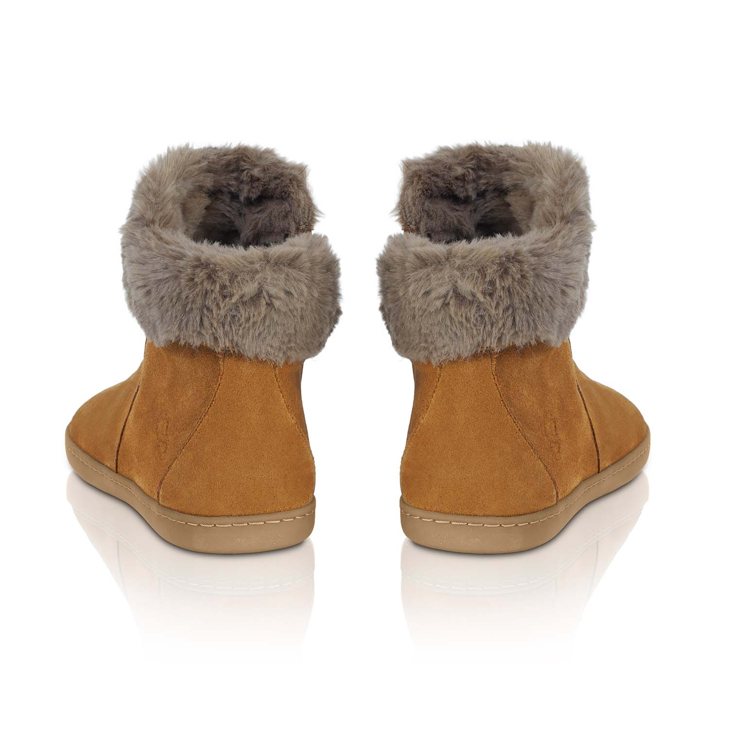 Shapen Fluffy Boots Brown