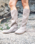 Mukishoes Tagus - Suede Barefoot Slouch Boot