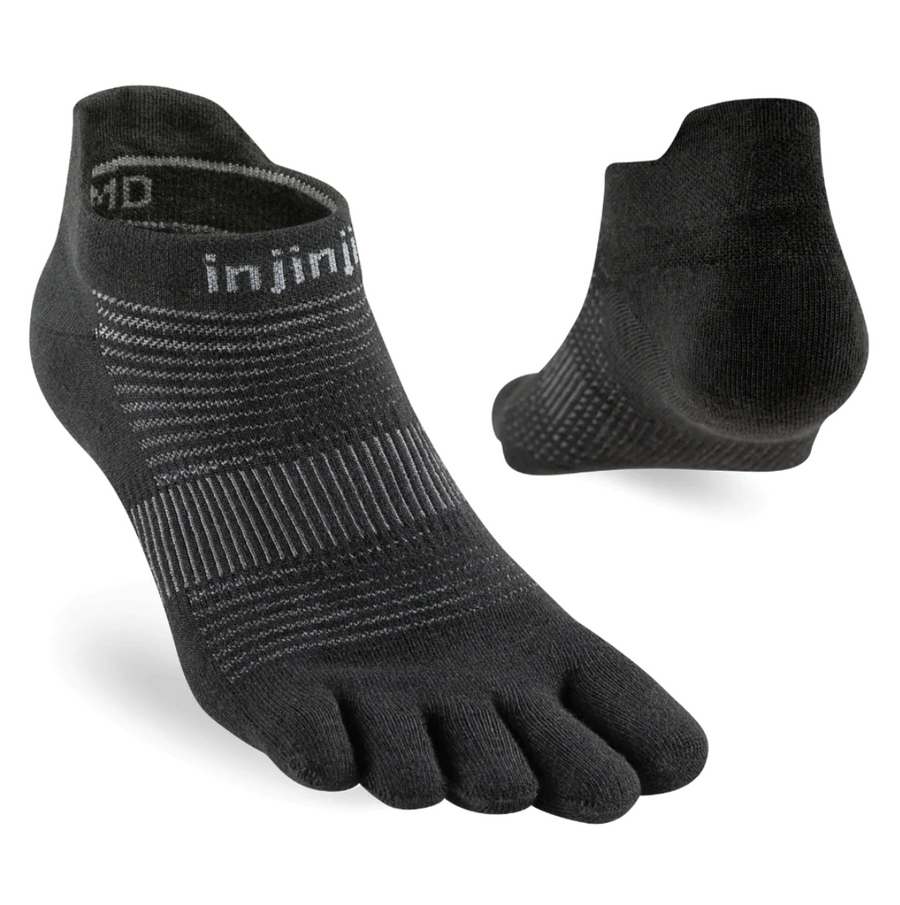 Injinji Run Original Weight Unisex No-Show - Black