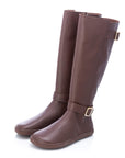 Shapen Glam Knee-High Barefoot Boots - Brown Leather
