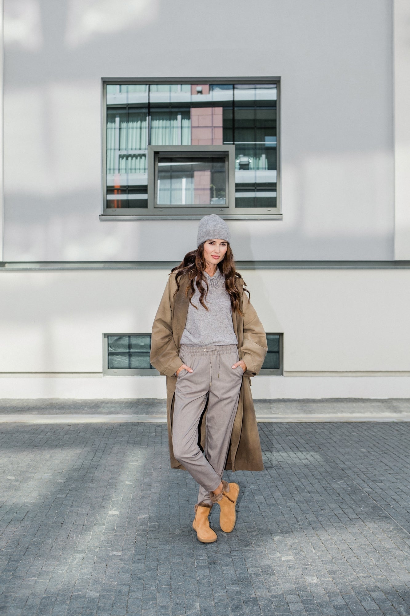 Shapen Fluffy Boots Brown