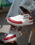 Barebarics Wave White & Crimson Red