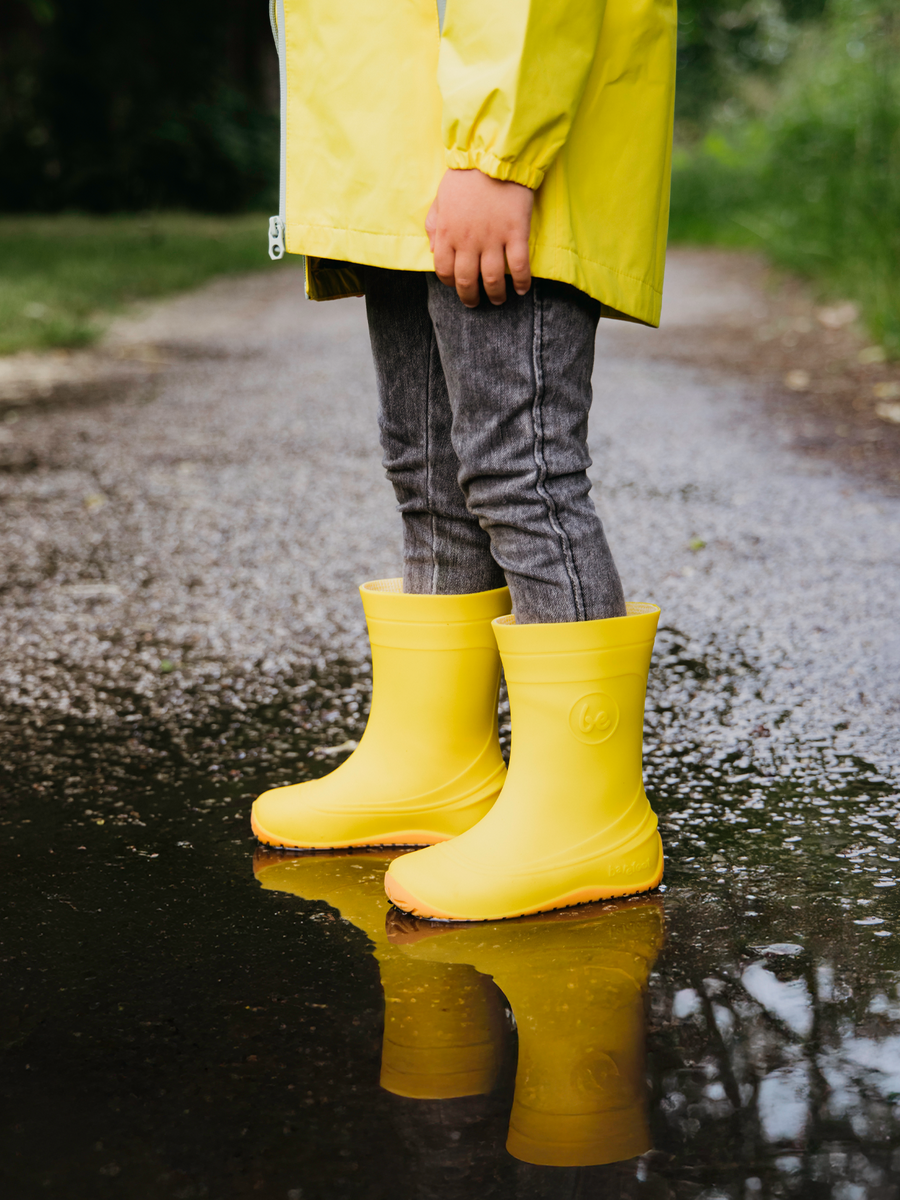 Be Lenka Kids Barefoot Rain Boots Pudds - Yellow