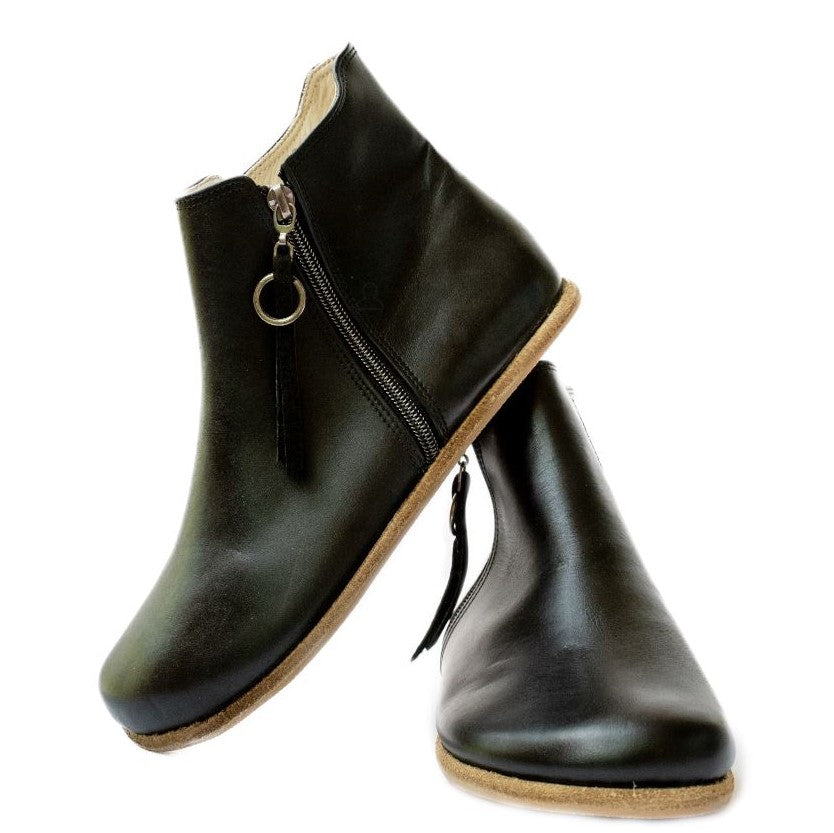 Designed By Anya Rosa Zipper Boot Black Smooth