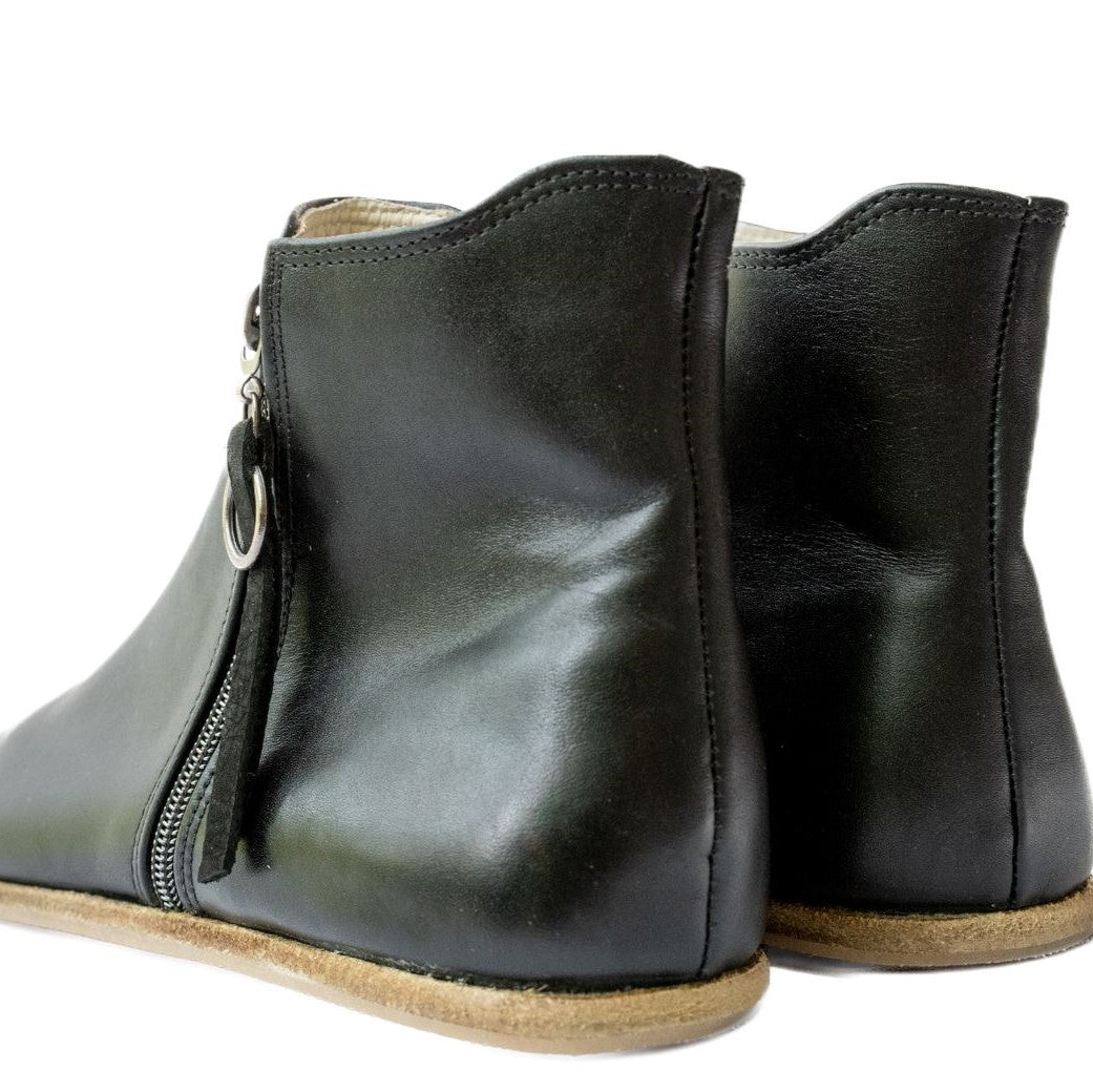 Designed By Anya Rosa Zipper Boot Black Smooth