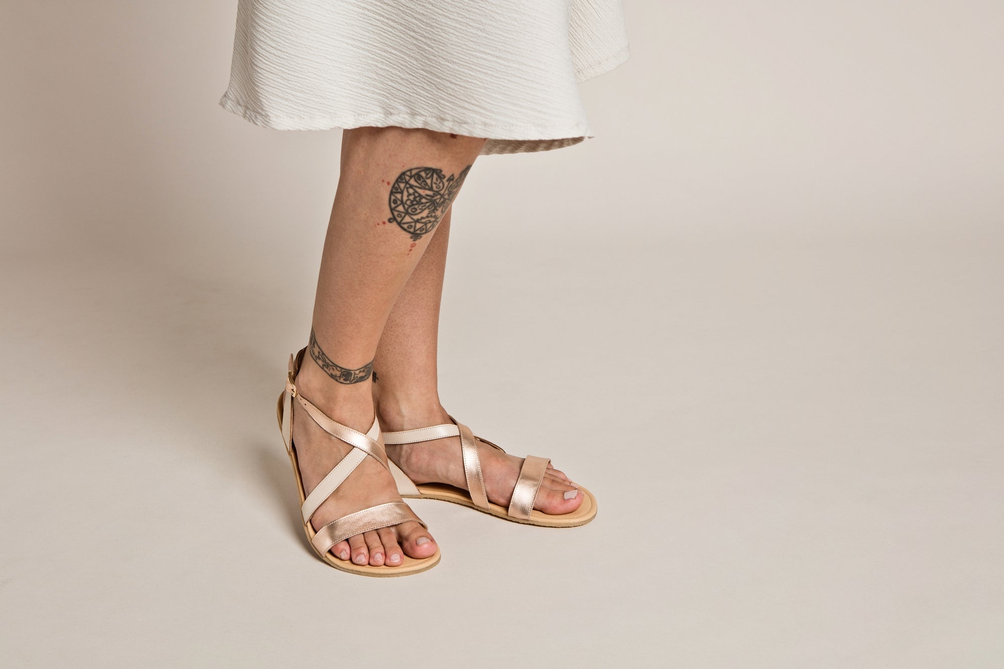 Shapen Calla Sandals Rose Gold